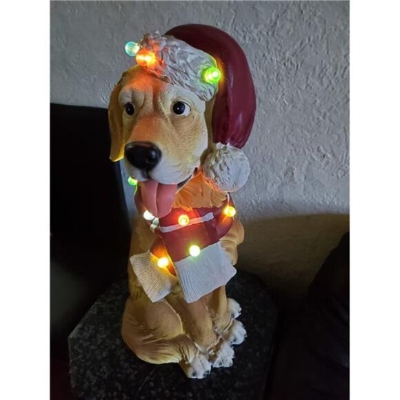 Christmas Holiday 28" Color-Changing LED Dog Statuary - Picture 6 of 9
